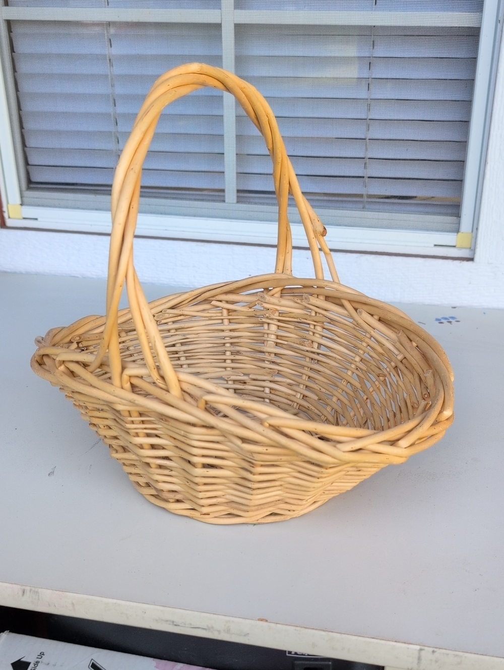 Vintage Natural Wicker Handled Basket - Beige(226)